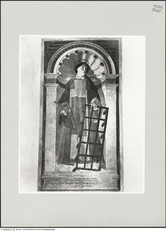 Vorderseite von Foto Marburg [https://www.deutsche-digitale-bibliothek.de/content/lizenzen/rv-ez/] Heiliger Laurentius - Gesamtansicht, bh534577_recto. Foto: Haag, Paul.