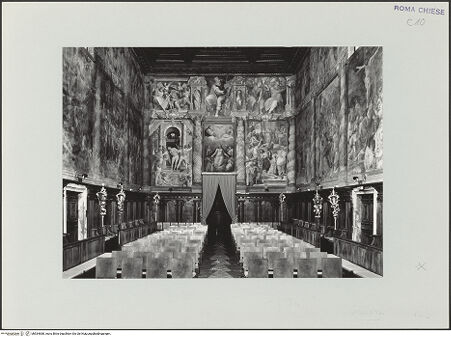 Vorderseite von Bibliotheca Hertziana [https://www.deutsche-digitale-bibliothek.de/content/lizenzen/rv-fz/] Freskenzyklus zur Passion Christi - Blick zum Eingang, bh534680_recto. Foto: Malter, Barbara.