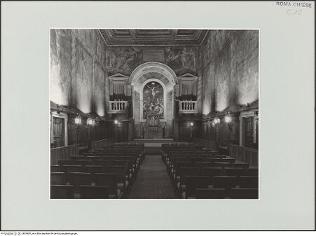 Vorderseite von Bibliotheca Hertziana [https://www.deutsche-digitale-bibliothek.de/content/lizenzen/rv-fz/] Freskenzyklus zur Passion Christi - Blick zum Altar, bh534683_recto. Foto: Malter, Barbara.