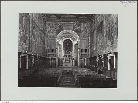 Vorderseite von Bibliotheca Hertziana [https://www.deutsche-digitale-bibliothek.de/content/lizenzen/rv-fz/] Freskenzyklus zur Passion Christi - Blick zum Altar, bh534684_recto. Foto: Malter, Barbara.