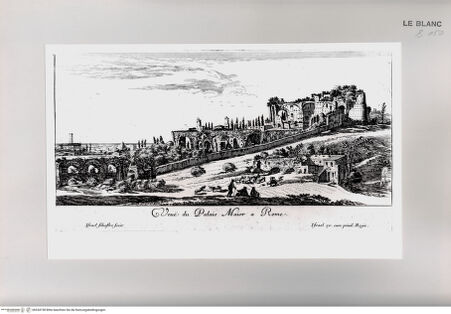 Vorderseite von Istituto Nazionale per la Grafica [http://creativecommons.org/publicdomain/mark/1.0/] Veue du Palais Maior a Rome. - , bh534738. Foto.