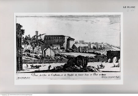 Vorderseite von Istituto Nazionale per la Grafica [http://creativecommons.org/publicdomain/mark/1.0/] Veue de l'Arc de Constantin, et de l'Eglise de Sainct Jean et Paul a Rome - , bh534740. Foto.