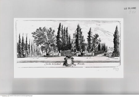 Vorderseite von Istituto Nazionale per la Grafica [http://creativecommons.org/publicdomain/mark/1.0/] Diverses veues de Rome et des environs.Jardin du Cardinal Montalte. Temple du Soleil. - , bh534741. Foto.
