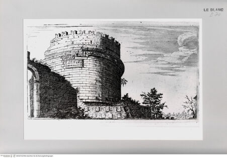 Vorderseite von unbekannt [http://creativecommons.org/publicdomain/mark/1.0/] Vues de RomeTafel (1): Grabmal der Cecilia Metella - , bh534744. Foto.