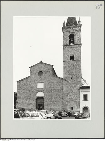 Vorderseite von Foto Marburg [https://www.deutsche-digitale-bibliothek.de/content/lizenzen/rv-ez/] Sant'Agostino - Fassade und Campanile, bh535064_recto. Foto: Gloc, Jan.