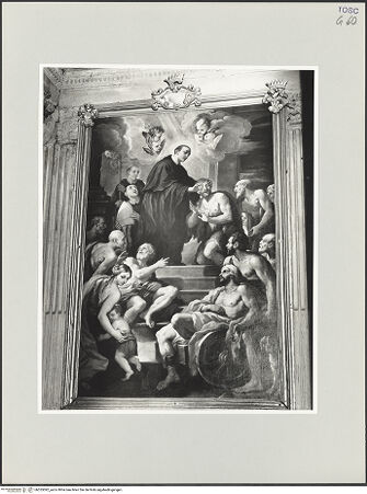 Vorderseite von Foto Marburg [https://www.deutsche-digitale-bibliothek.de/content/lizenzen/rv-ez/] Der heilige Maurus pflegt Verletzte - Gesamtansicht, bh535092_recto. Foto: Haag, Paul.