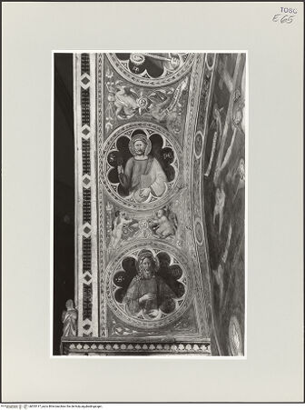 Vorderseite von Foto Marburg [https://www.deutsche-digitale-bibliothek.de/content/lizenzen/rv-ez/] Kapelle des Ciuccio TarlatiKreuzigung mit Maria, Heiligen und Stifter; HeiligenLaibung mit den Heiligen Andreas, Petrus, Donatus, Paulus und Jakobus dem Älteren - Die heiligen Andreas und Petrus, bh535117_recto. Foto: Gloc, Jan.