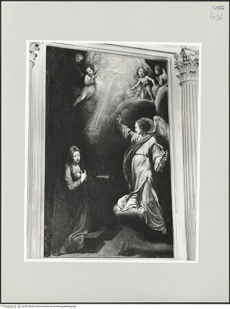 Vorderseite von Foto Marburg [https://www.deutsche-digitale-bibliothek.de/content/lizenzen/rv-ez/] Altar der Familie SpadacciVerkündigung an Maria - Gesamtansicht, bh535129_recto. Foto: Haag, Paul.