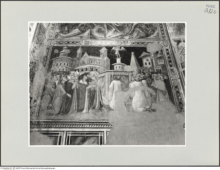 Vorderseite von Foto Marburg [https://www.deutsche-digitale-bibliothek.de/content/lizenzen/rv-ez/] Szenen aus dem Leben des heiligen Ägidius und aus der Legende des Erzengels Michael; Propheten und HeiligenMichaelsszenenErscheinung des heiligen Michael auf der Engelsburg - Gesamtansicht, bh535179_recto. Foto: Gloc, Jan.