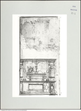 Vorderseite von Biblioteca Nacional [https://www.deutsche-digitale-bibliothek.de/content/lizenzen/rv-ez/] Album des Fra Giovanni Vincenzo CasaliEntwürfe für ein Grabmal und Altäre - , bh535208_recto. Foto.