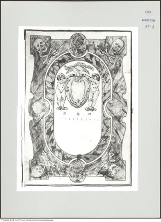 Vorderseite von Biblioteca Nacional [https://www.deutsche-digitale-bibliothek.de/content/lizenzen/rv-ez/] Album des Fra Giovanni Vincenzo CasaliEntwurf für eine Grabplatte - , bh535219_recto. Foto.