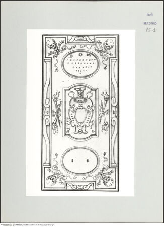 Vorderseite von Biblioteca Nacional [https://www.deutsche-digitale-bibliothek.de/content/lizenzen/rv-ez/] Album des Fra Giovanni Vincenzo CasaliEntwurf für eine Grabplatte - , bh535220_recto. Foto.