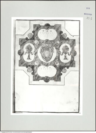 Vorderseite von Biblioteca Nacional [https://www.deutsche-digitale-bibliothek.de/content/lizenzen/rv-ez/] Album des Fra Giovanni Vincenzo CasaliEntwurf für eine Grabplatte - , bh535221_recto. Foto.