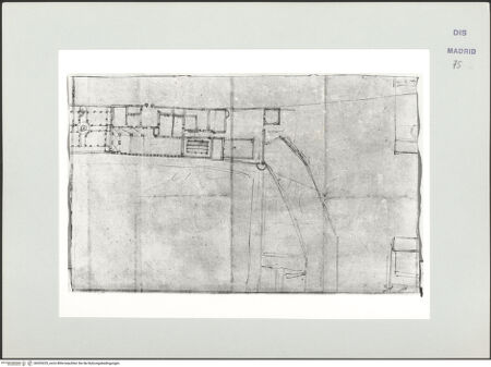 Vorderseite von Biblioteca Nacional [https://www.deutsche-digitale-bibliothek.de/content/lizenzen/rv-ez/] Album des Fra Giovanni Vincenzo CasaliGrundriss einer Villa? - , bh535225_recto. Foto.