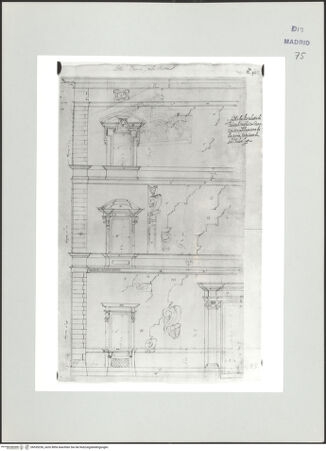 Vorderseite von Biblioteca Nacional [https://www.deutsche-digitale-bibliothek.de/content/lizenzen/rv-ez/] Album des Fra Giovanni Vincenzo CasaliRom, Fassade des Palazzo Maffei-Marescotti - , bh535236_recto. Foto.