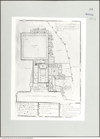 Vorderseite von Biblioteca Nacional [https://www.deutsche-digitale-bibliothek.de/content/lizenzen/rv-ez/] Album des Fra Giovanni Vincenzo CasaliRom, Santa Croce in Gerusalemme, Grundriss von Kirche und Kloster - , bh535246_recto. Foto.