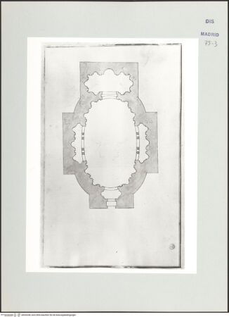 Vorderseite von Biblioteca Nacional [https://www.deutsche-digitale-bibliothek.de/content/lizenzen/rv-ez/] Album des Fra Giovanni Vincenzo CasaliIdeale Kirche, Grundriss - , bh535248_recto. Foto.