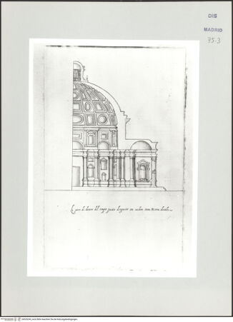 Vorderseite von Biblioteca Nacional [https://www.deutsche-digitale-bibliothek.de/content/lizenzen/rv-ez/] Album des Fra Giovanni Vincenzo CasaliProjekt für San Giovanni dei Fiorentini, Rom, Schnitt - , bh535249_recto. Foto.