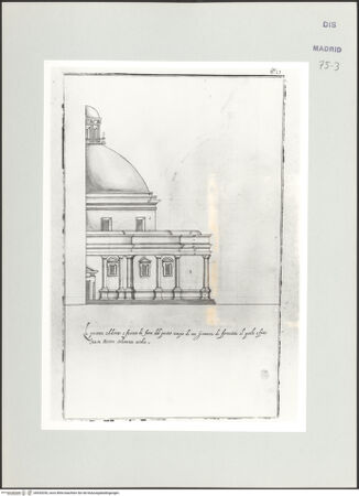 Vorderseite von Biblioteca Nacional [https://www.deutsche-digitale-bibliothek.de/content/lizenzen/rv-ez/] Album des Fra Giovanni Vincenzo CasaliProjekt für San Giovanni dei Fiorentini, Rom, Aufriss - , bh535250_recto. Foto.