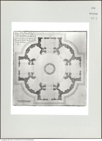 Vorderseite von Biblioteca Nacional [https://www.deutsche-digitale-bibliothek.de/content/lizenzen/rv-ez/] Album des Fra Giovanni Vincenzo CasaliProjekt für San Giovanni dei Fiorentini, Rom, Grundriss - , bh535251_recto. Foto.