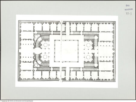 Vorderseite von Biblioteca Nacional [https://www.deutsche-digitale-bibliothek.de/content/lizenzen/rv-ez/] Album des Fra Giovanni Vincenzo CasaliIdealer Palast, Grundriss - , bh535262_recto. Foto.