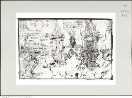 Vorderseite von Biblioteca Nacional [https://www.deutsche-digitale-bibliothek.de/content/lizenzen/rv-ez/] Album des Fra Giovanni Vincenzo CasaliEntwürfe für ein Altartabernakel und ein Studiolo - , bh535272_recto. Foto.