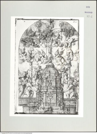 Vorderseite von Biblioteca Nacional [https://www.deutsche-digitale-bibliothek.de/content/lizenzen/rv-ez/] Album des Fra Giovanni Vincenzo CasaliEntwurf für ein Altartabernakel - , bh535276_recto. Foto.