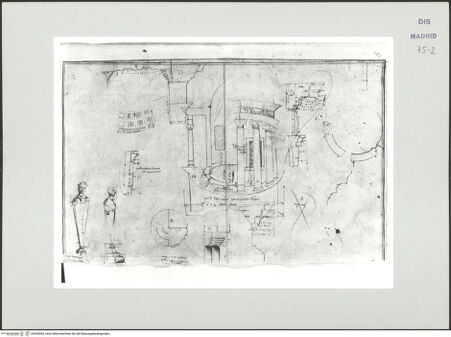 Vorderseite von Biblioteca Nacional [https://www.deutsche-digitale-bibliothek.de/content/lizenzen/rv-ez/] Album des Fra Giovanni Vincenzo CasaliTivoli, Vestatempel, Detailstudien - , bh535283_recto. Foto.