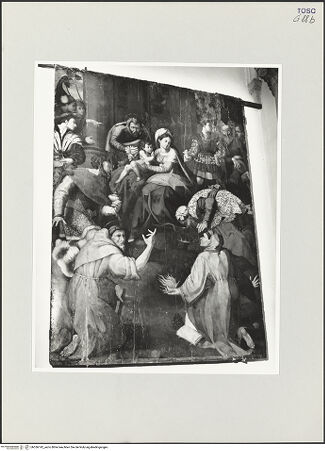 Vorderseite von Foto Marburg [https://www.deutsche-digitale-bibliothek.de/content/lizenzen/rv-ez/] Anbetung der Könige mit den heiligen Franziskus und Antonius von Padua - Gesamtansicht, bh536142_recto. Foto: Haag, Paul.