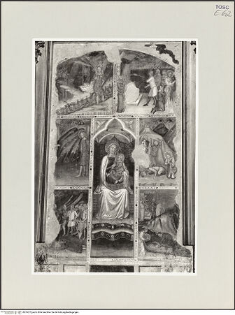 Vorderseite von Foto Marburg [https://www.deutsche-digitale-bibliothek.de/content/lizenzen/rv-ez/] Madonna und Szenen aus dem Leben der heiligen Jacobus Maior und Christophorus - Gesamtansicht, bh536278_recto. Foto: Gloc, Jan.