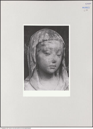 Vorderseite von Sopr. Gall. Napoli [https://www.deutsche-digitale-bibliothek.de/content/lizenzen/rv-ez/] Maria mit Kind - Detail: Kopf der Maria, bh536414_recto. Foto.