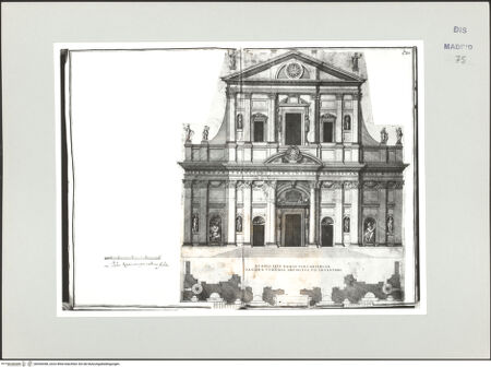 Vorderseite von Biblioteca Nacional [https://www.deutsche-digitale-bibliothek.de/content/lizenzen/rv-ez/] Album des Fra Giovanni Vincenzo CasaliRom, Il Gesu, Fassadenentwurf - , bh536458_recto. Foto.
