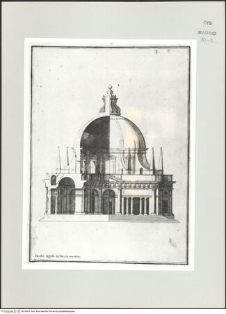Vorderseite von Biblioteca Nacional [https://www.deutsche-digitale-bibliothek.de/content/lizenzen/rv-ez/] Album des Fra Giovanni Vincenzo CasaliRom, San Giovanni dei Fiorentini, Aufriss und Schnitt - , bh536459_recto. Foto.