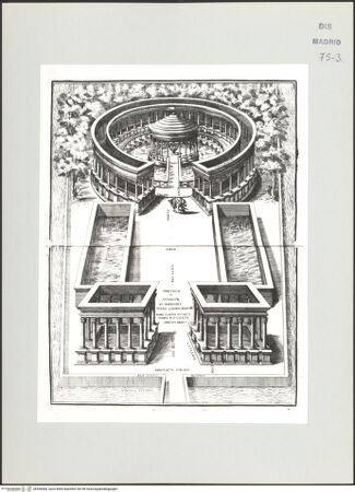 Vorderseite von Biblioteca Nacional [https://www.deutsche-digitale-bibliothek.de/content/lizenzen/rv-ez/] Album des Fra Giovanni Vincenzo CasaliTivoli, Theatrum Maritinum, Rekonstruktion - , bh536460_recto. Foto.