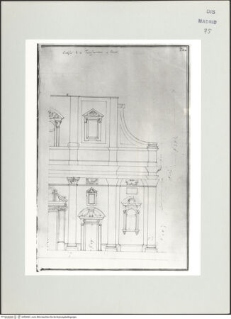 Vorderseite von Biblioteca Nacional [https://www.deutsche-digitale-bibliothek.de/content/lizenzen/rv-ez/] Album des Fra Giovanni Vincenzo CasaliRom, Santa Maria in Traspontina, Fassade - , bh536461_recto. Foto.