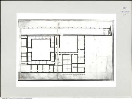 Vorderseite von Biblioteca Nacional [https://www.deutsche-digitale-bibliothek.de/content/lizenzen/rv-ez/] Album des Fra Giovanni Vincenzo CasaliPalastgrundriss - Folio neu 4, aufgelegtes Blatt mit Variante für den Innenhof, bh536483_recto. Foto.