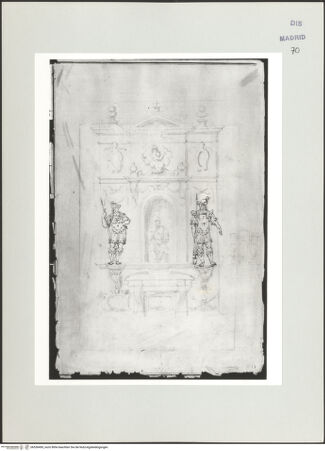 Vorderseite von Biblioteca Nacional [https://www.deutsche-digitale-bibliothek.de/content/lizenzen/rv-ez/] Album des Fra Giovanni Vincenzo CasaliEntwurf für ein Grabmal - , bh536490_recto. Foto.