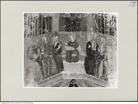 Vorderseite von Foto Marburg [https://www.deutsche-digitale-bibliothek.de/content/lizenzen/rv-ez/] Szenen aus dem Leben des ChristuskindesChristus unter den Schriftgelehrten - Detail des Mittelfeldes , bh537981_recto. Foto: Haag, Paul.