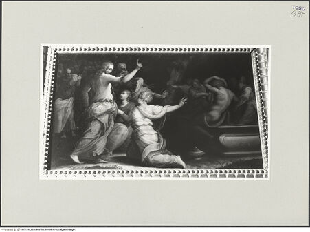 Vorderseite von Foto Marburg [https://www.deutsche-digitale-bibliothek.de/content/lizenzen/rv-ez/] Hochaltar (Altare Vasari)Rechte SchmalseiteAuferweckung des Lazarus - Gesamtansicht, bh537992_recto. Foto: Gloc, Jan.