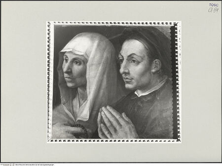 Vorderseite von Foto Marburg [https://www.deutsche-digitale-bibliothek.de/content/lizenzen/rv-ez/] Hochaltar (Altare Vasari)Rückseite - Bildnisse Maddalena Tacci und Antonio Vasari (Eltern Giorgio Vasaris), bh537996_recto. Foto: Gloc, Jan.