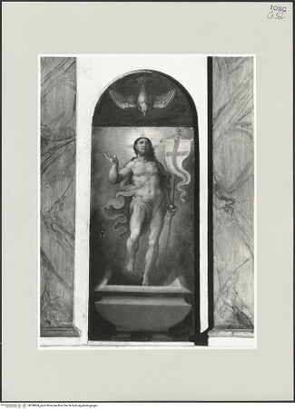 Vorderseite von Foto Marburg [https://www.deutsche-digitale-bibliothek.de/content/lizenzen/rv-ez/] Hochaltar (Altare Vasari)VorderseiteAuferstandener Christus und Heiliggeisttaube - Gesamtansicht, bh538004_recto. Foto: Gloc, Jan.