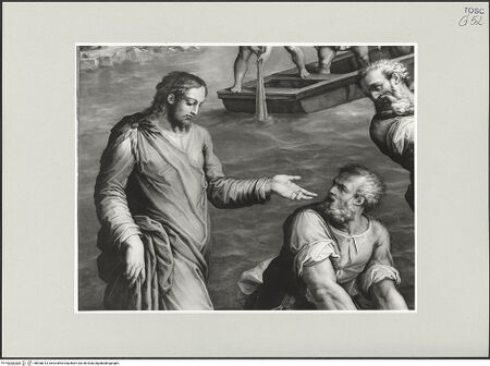 Vorderseite von Foto Marburg [https://www.deutsche-digitale-bibliothek.de/content/lizenzen/rv-ez/] Hochaltar (Altare Vasari)VorderseiteBerufung der Apostel Petrus und Andreas - Detail, bh538013_recto. Foto: Gloc, Jan.