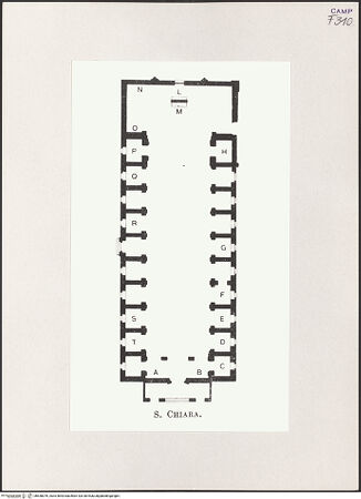 Vorderseite von unbekannt [https://www.deutsche-digitale-bibliothek.de/content/lizenzen/rv-ez/] Santa Chiara - Grundriss der Kirche, bh538076_recto. Foto.