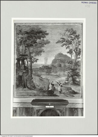 Vorderseite von Sopr. BAS ROMA [https://www.deutsche-digitale-bibliothek.de/content/lizenzen/rv-ez/] Landschaften mit Episoden aus der Vita des Propheten EliasElias beauftragt seinen Diener, das Meer zu beobachten - Gesamtansicht, bh538297_recto. Foto.