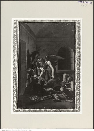 Vorderseite von Sopr. BAS ROMA [https://rightsstatements.org/page/CNE/1.0/] Befreiung des heiligen Petrus aus dem Kerker - , bh538496_recto. Foto.