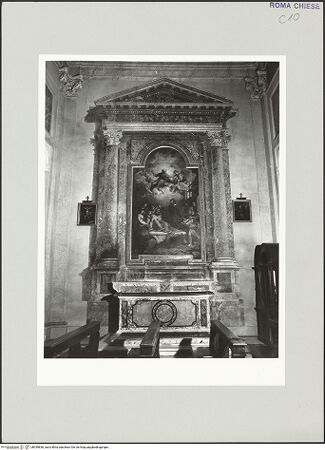 Vorderseite von Sopr. BAS ROMA [https://www.deutsche-digitale-bibliothek.de/content/lizenzen/rv-ez/] Tod des heiligen Joseph - Gesamtaufnahme des Altars, bh539836_recto. Foto.