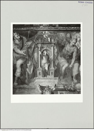 Vorderseite von Sopr. BAS ROMA [https://www.deutsche-digitale-bibliothek.de/content/lizenzen/rv-ez/] Freskenzyklus zur Passion ChristiEin Prophet und eine Sibylle - Detail, rechts: weibliche Nischenfigur, bh540593_recto. Foto.