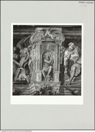 Vorderseite von Sopr. BAS ROMA [https://www.deutsche-digitale-bibliothek.de/content/lizenzen/rv-ez/] Freskenzyklus zur Passion ChristiProphet und Sibylle - Detail rechts: König David, bh540601_recto. Foto.