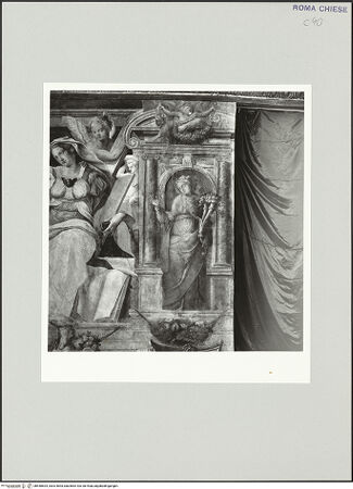 Vorderseite von Sopr. BAS ROMA [https://www.deutsche-digitale-bibliothek.de/content/lizenzen/rv-ez/] Freskenzyklus zur Passion ChristiProphet und Sibylle - Detail: rechte Nischenfigur, bh540604_recto. Foto.