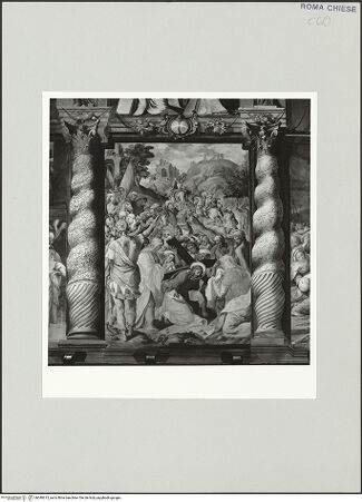 Vorderseite von Sopr. BAS ROMA [https://www.deutsche-digitale-bibliothek.de/content/lizenzen/rv-ez/] Freskenzyklus zur Passion ChristiKreuztragung Christi - , bh540613_recto. Foto.